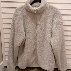 PINK Victoria’s Secret sweater - Grey fuzzy sweater size medium